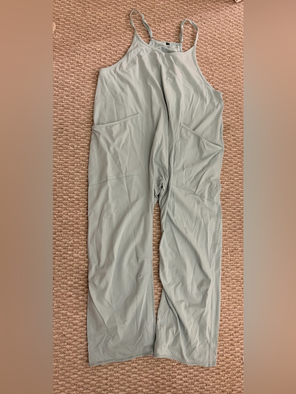 Sage Green Spaghetti-Strap Wide-Leg Jumpsuit